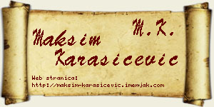 Maksim Karašićević vizit kartica